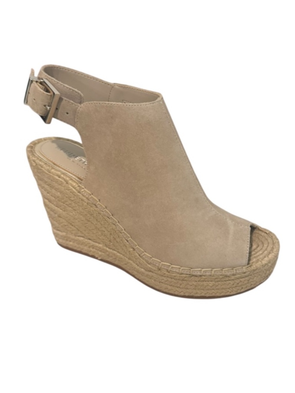 Kenneth Cole New York Women s Olivia Espadrille Peep-Toe Wedges, Almond 7.5M